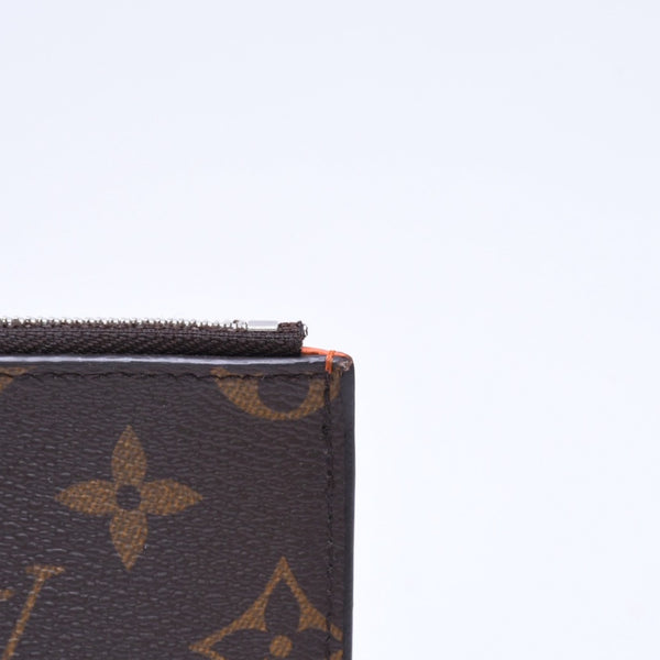 LOUIS VUITTON ルイヴィトン コイン カードホルダー カードケース M82909 モノグラム ブラウン オレンジ シルバー金具 美品 中古 4a006604