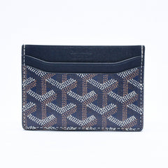 極美品 GOYARD ゴヤール サンシュルピス カードケース STSULPPMLTY12CL12X ネイビー PVC ヴォーゼルカーフスキン 中古 4a006709