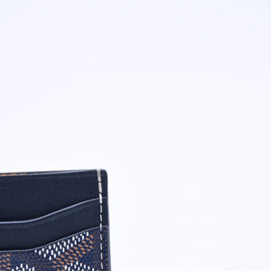 極美品 GOYARD ゴヤール サンシュルピス カードケース STSULPPMLTY12CL12X ネイビー PVC ヴォーゼルカーフスキン 中古 4a006709