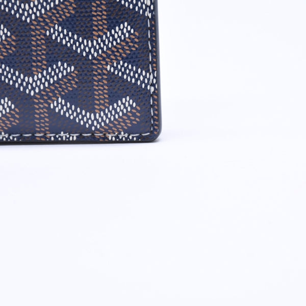極美品 GOYARD ゴヤール サンシュルピス カードケース STSULPPMLTY12CL12X ネイビー PVC ヴォーゼルカーフスキン 中古 4a006709