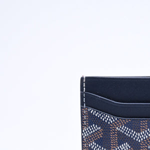 極美品 GOYARD ゴヤール サンシュルピス カードケース STSULPPMLTY12CL12X ネイビー PVC ヴォーゼルカーフスキン 中古 4a006709