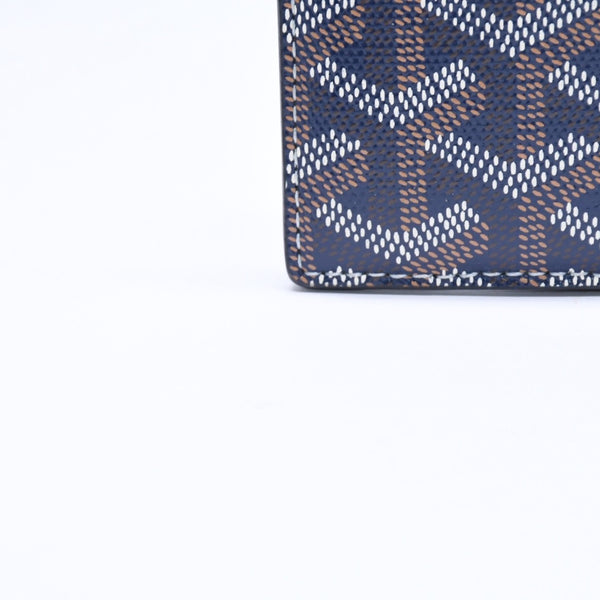 極美品 GOYARD ゴヤール サンシュルピス カードケース STSULPPMLTY12CL12X ネイビー PVC ヴォーゼルカーフスキン 中古 4a006709
