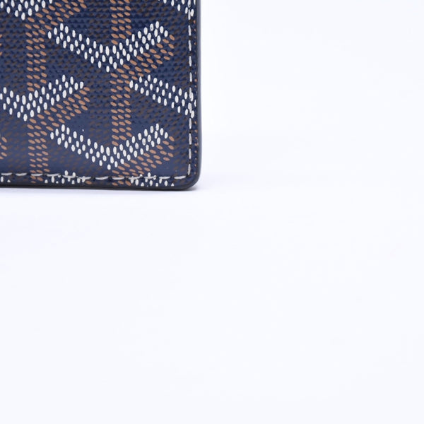 極美品 GOYARD ゴヤール サンシュルピス カードケース STSULPPMLTY12CL12X ネイビー PVC ヴォーゼルカーフスキン 中古 4a006709