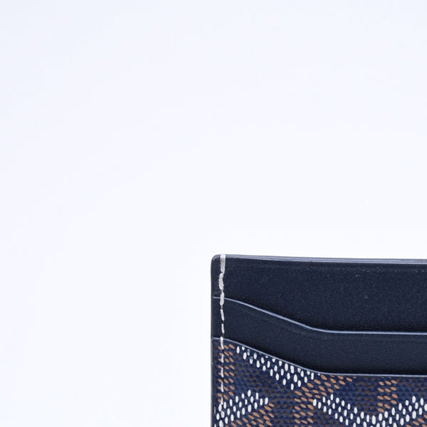 極美品 GOYARD ゴヤール サンシュルピス カードケース STSULPPMLTY12CL12X ネイビー PVC ヴォーゼルカーフスキン 中古 4a006709