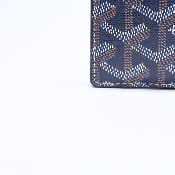極美品 GOYARD ゴヤール サンシュルピス カードケース STSULPPMLTY12CL12X ネイビー PVC ヴォーゼルカーフスキン 中古 4a006709