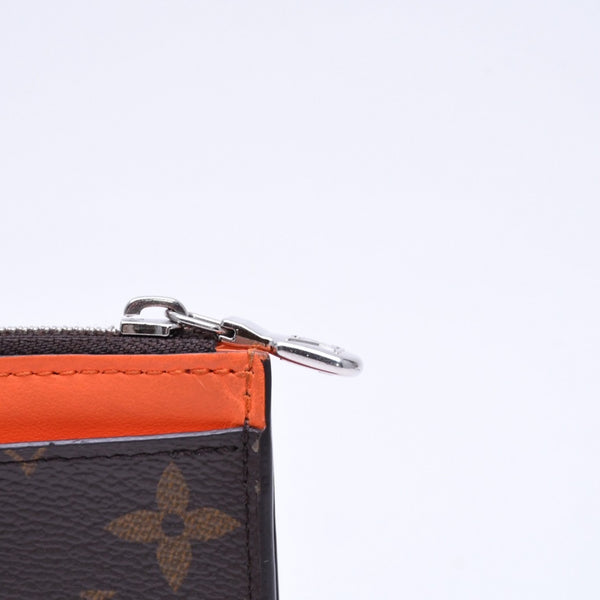 LOUIS VUITTON ルイヴィトン コイン カードホルダー カードケース M82909 モノグラム ブラウン オレンジ シルバー金具 美品 中古 4a006604