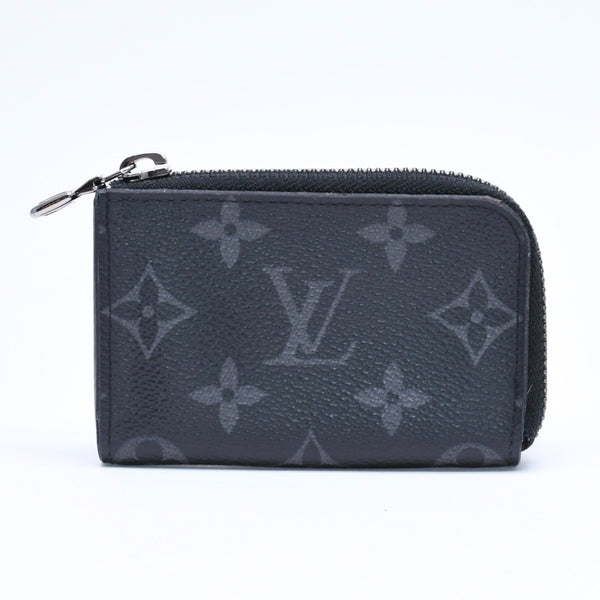 極美品 LOUIS VUITTON ルイヴィトン コインケース 小物入れ ポルトモネ・ジュール M63536 ブラック モノグラムエクリプス 中古 4a006622