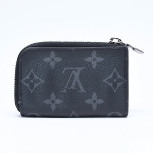 極美品 LOUIS VUITTON ルイヴィトン コインケース 小物入れ ポルトモネ・ジュール M63536 ブラック モノグラムエクリプス 中古 4a006622