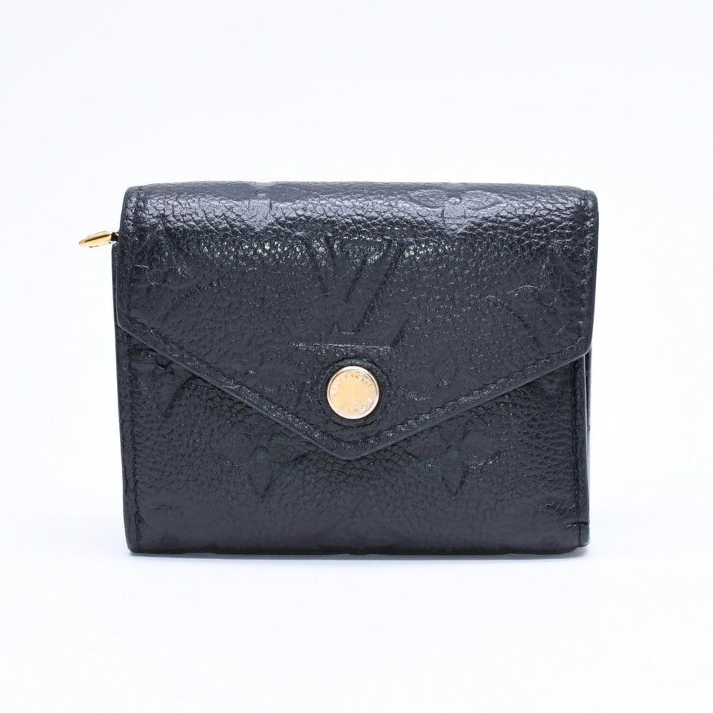 LOUIS VUITTON ルイヴィトン 三つ折り財布 ポルトフォイユ・ゾエ M62935 ブラック ゴールド金具 美品 中古 4a006647