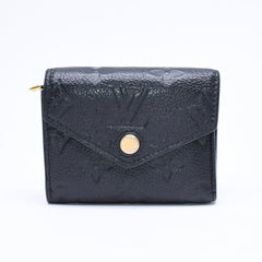 LOUIS VUITTON ルイヴィトン 三つ折り財布 ポルトフォイユ・ゾエ M62935 ブラック ゴールド金具 美品 中古 4a006647