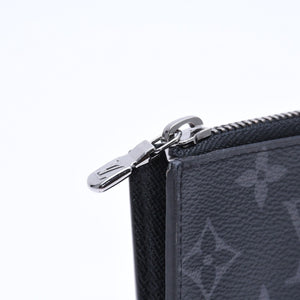 極美品 LOUIS VUITTON ルイヴィトン コインケース 小物入れ ポルトモネ・ジュール M63536 ブラック モノグラムエクリプス 中古 4a006622