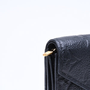 LOUIS VUITTON ルイヴィトン 三つ折り財布 ポルトフォイユ・ゾエ M62935 ブラック ゴールド金具 美品 中古 4a006647