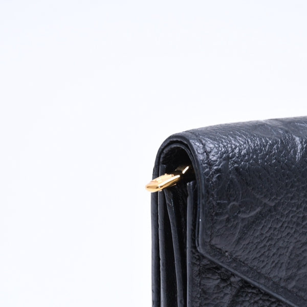 LOUIS VUITTON ルイヴィトン 三つ折り財布 ポルトフォイユ・ゾエ M62935 ブラック ゴールド金具 美品 中古 4a006647