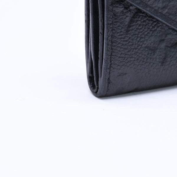 LOUIS VUITTON ルイヴィトン 三つ折り財布 ポルトフォイユ・ゾエ M62935 ブラック ゴールド金具 美品 中古 4a006647