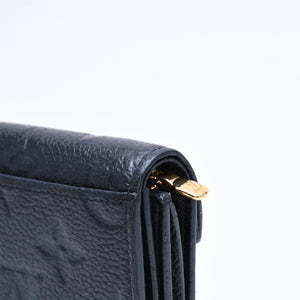 LOUIS VUITTON ルイヴィトン 三つ折り財布 ポルトフォイユ・ゾエ M62935 ブラック ゴールド金具 美品 中古 4a006647
