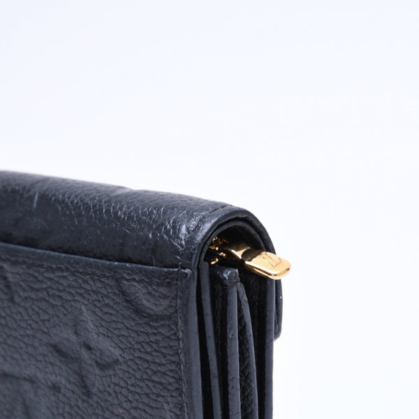 LOUIS VUITTON ルイヴィトン 三つ折り財布 ポルトフォイユ・ゾエ M62935 ブラック ゴールド金具 美品 中古 4a006647