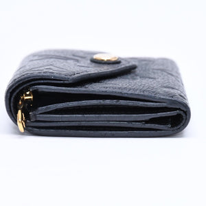 LOUIS VUITTON ルイヴィトン 三つ折り財布 ポルトフォイユ・ゾエ M62935 ブラック ゴールド金具 美品 中古 4a006647