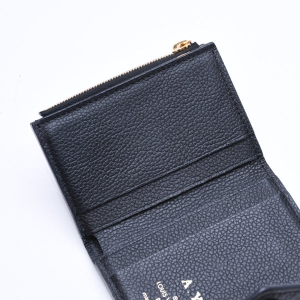 LOUIS VUITTON ルイヴィトン 三つ折り財布 ポルトフォイユ・ゾエ M62935 ブラック ゴールド金具 美品 中古 4a006647