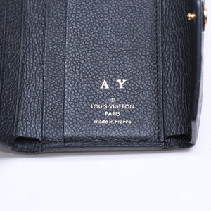 LOUIS VUITTON ルイヴィトン 三つ折り財布 ポルトフォイユ・ゾエ M62935 ブラック ゴールド金具 美品 中古 4a006647
