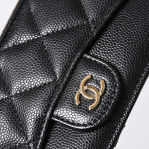 極美品 CHANEL シャネル コインケース 小銭入れ 31番台 ココマーク キャビアスキン ブラック ゴールド金具 中古 4a006625