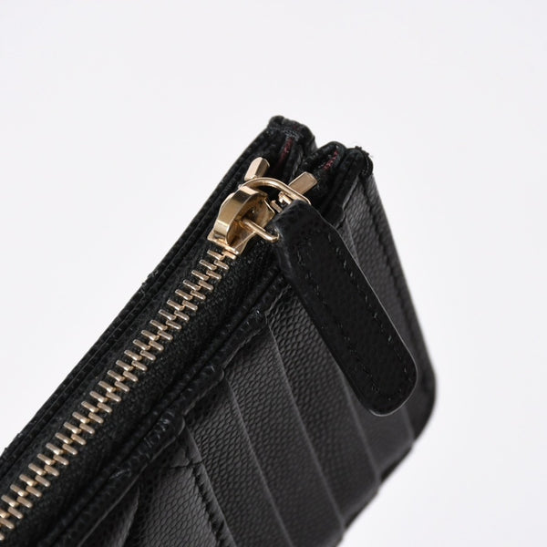 極美品 CHANEL シャネル コインケース 小銭入れ 31番台 ココマーク キャビアスキン ブラック ゴールド金具 中古 4a006625
