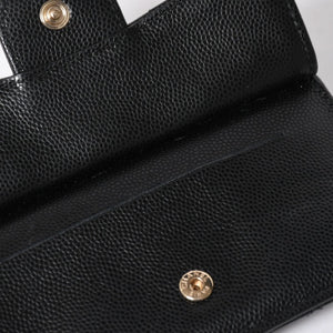 極美品 CHANEL シャネル コインケース 小銭入れ 31番台 ココマーク キャビアスキン ブラック ゴールド金具 中古 4a006625