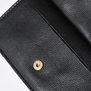 極美品 CHANEL シャネル コインケース 小銭入れ 31番台 ココマーク キャビアスキン ブラック ゴールド金具 中古 4a006625