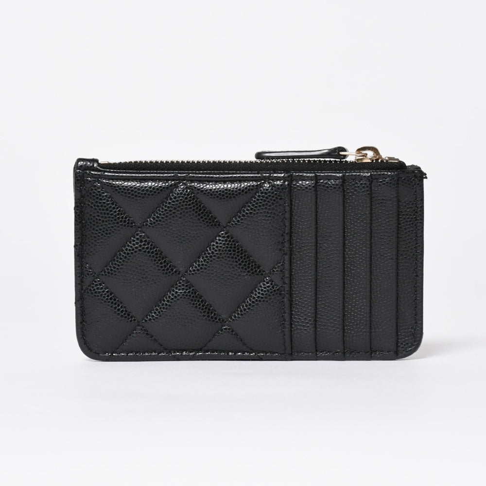 極美品 CHANEL シャネル コインケース 小銭入れ 31番台 ココマーク キャビアスキン ブラック ゴールド金具 中古 4a006625