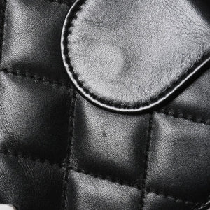 極美品 CHANEL シャネル カンボンライン 二つ折り財布 A26720 9番台 ココマーク カーフスキン がま口 ブラック シルバー金具 中古 4a006607