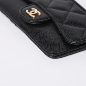 極美品 CHANEL シャネル コインケース 小銭入れ 31番台 ココマーク キャビアスキン ブラック ゴールド金具 中古 4a006625