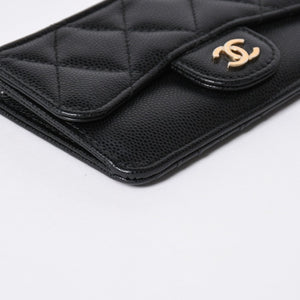 極美品 CHANEL シャネル コインケース 小銭入れ 31番台 ココマーク キャビアスキン ブラック ゴールド金具 中古 4a006625