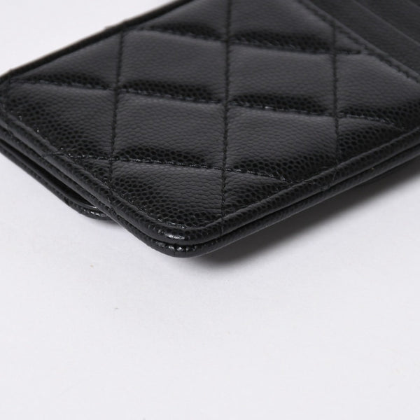 極美品 CHANEL シャネル コインケース 小銭入れ 31番台 ココマーク キャビアスキン ブラック ゴールド金具 中古 4a006625
