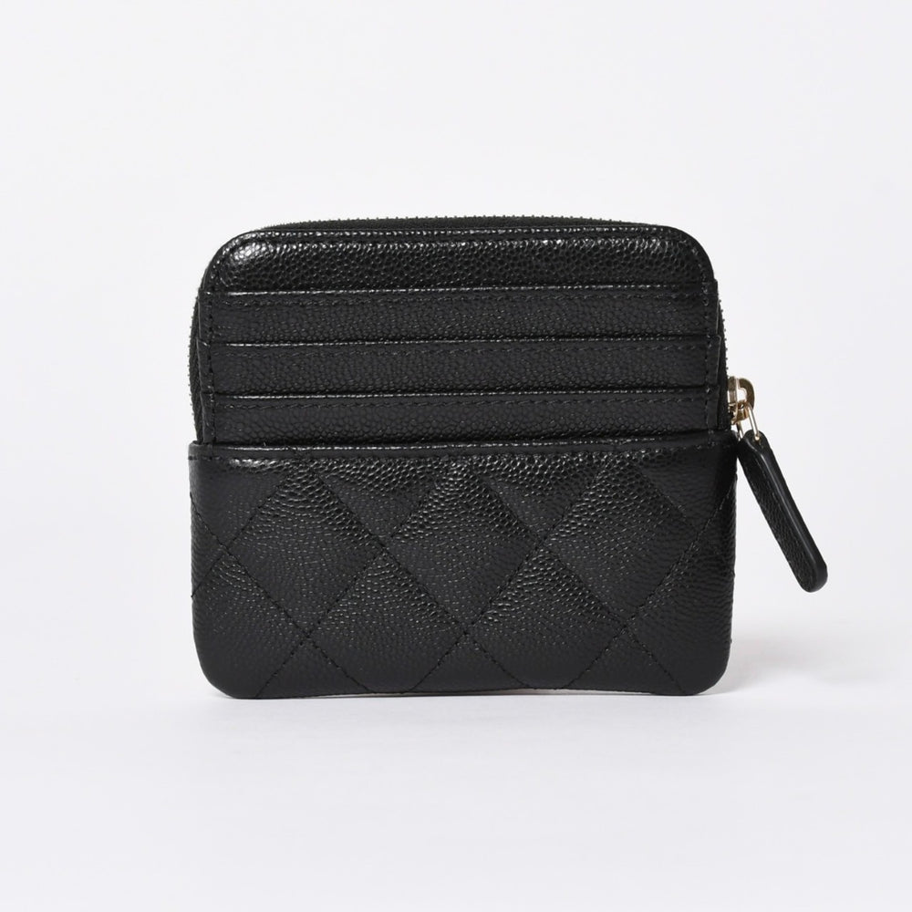 新品同様 CHANEL シャネル クラシック ジップコインパース AP2061 ランダム番台 ココマーク キャビアスキン ブラック ゴールド金具 中古 4a006629