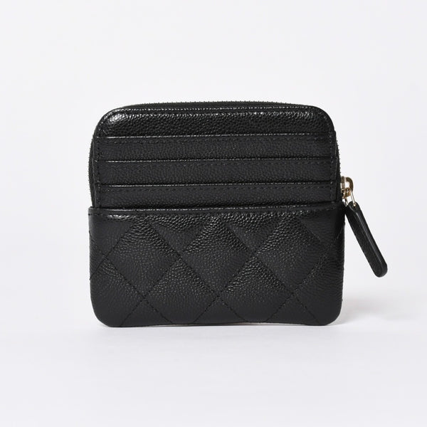 新品同様 CHANEL シャネル クラシック ジップコインパース AP2061 ランダム番台 ココマーク キャビアスキン ブラック ゴールド金具 中古 4a006629