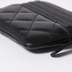 新品同様 CHANEL シャネル クラシック ジップコインパース AP2061 ランダム番台 ココマーク キャビアスキン ブラック ゴールド金具 中古 4a006629