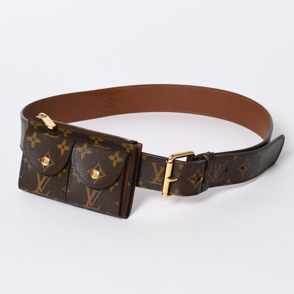 LOUIS VUITTON ルイヴィトン サンチュール ポシェット デュオ ウエストポーチ ベルト 幅4cm 95/38 モノグラム M9836 中古 4a006633