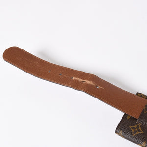 LOUIS VUITTON ルイヴィトン サンチュール ポシェット デュオ ウエストポーチ ベルト 幅4cm 95/38 モノグラム M9836 中古 4a006633