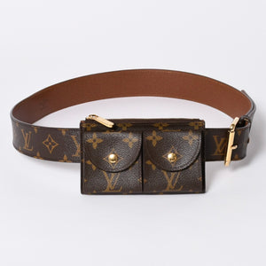 LOUIS VUITTON ルイヴィトン サンチュール ポシェット デュオ ウエストポーチ ベルト 幅4cm 95/38 モノグラム M9836 中古 4a006633