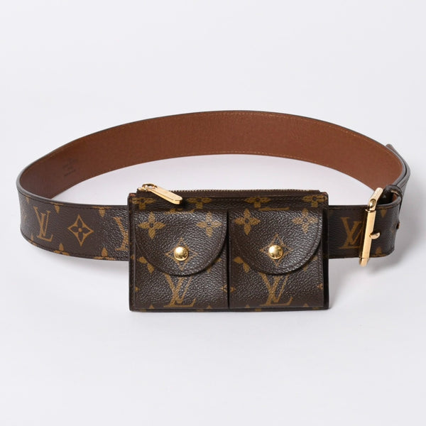 LOUIS VUITTON ルイヴィトン サンチュール ポシェット デュオ ウエストポーチ ベルト 幅4cm 95/38 モノグラム M9836 中古 4a006633