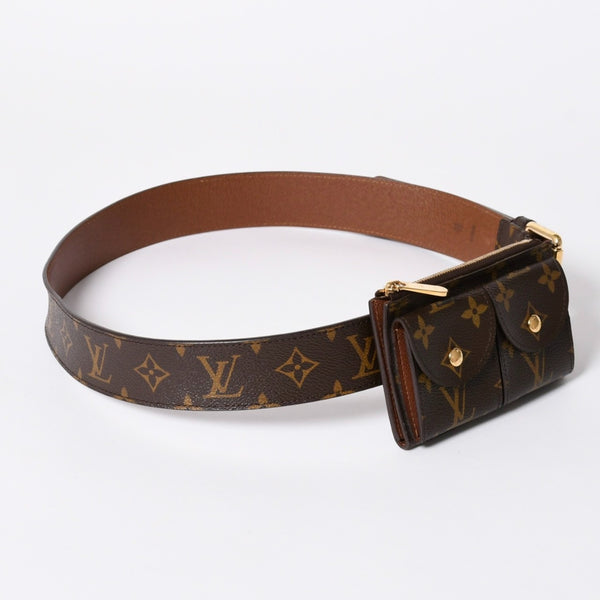 LOUIS VUITTON ルイヴィトン サンチュール ポシェット デュオ ウエストポーチ ベルト 幅4cm 95/38 モノグラム M9836 中古 4a006633