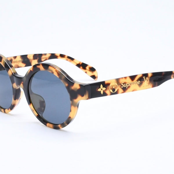 極美品 LOUIS VUITTON ルイヴィトン × SUPREME シュプリーム ダウンタウン サングラス Z0990E サイズ46□21 145 べっ甲カラー 中古 4a006621