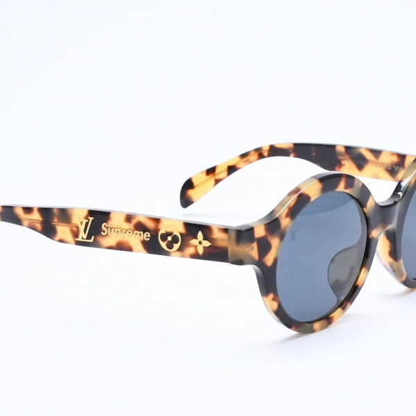 極美品 LOUIS VUITTON ルイヴィトン × SUPREME シュプリーム ダウンタウン サングラス Z0990E サイズ46□21 145 べっ甲カラー 中古 4a006621