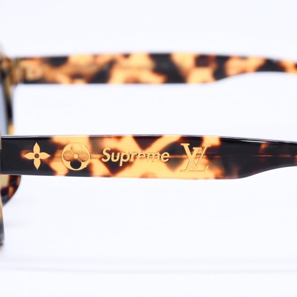 極美品 LOUIS VUITTON ルイヴィトン × SUPREME シュプリーム ダウンタウン サングラス Z0990E サイズ46□21 145 べっ甲カラー 中古 4a006621