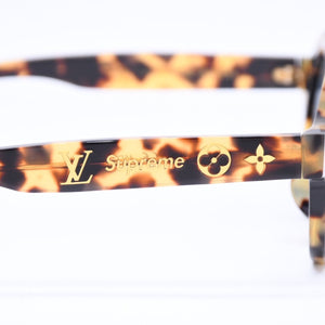 極美品 LOUIS VUITTON ルイヴィトン × SUPREME シュプリーム ダウンタウン サングラス Z0990E サイズ46□21 145 べっ甲カラー 中古 4a006621