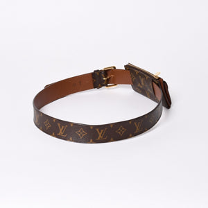 LOUIS VUITTON ルイヴィトン サンチュール ポシェット デュオ ウエストポーチ ベルト 幅4cm 95/38 モノグラム M9836 中古 4a006633