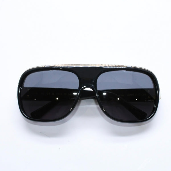 極美品 LOUIS VUITTON ルイヴィトン 1.0 ミリオネア サングラス アイウェア Z2516U サイズ63□16 140モノグラム ブラック 中古 4a006626