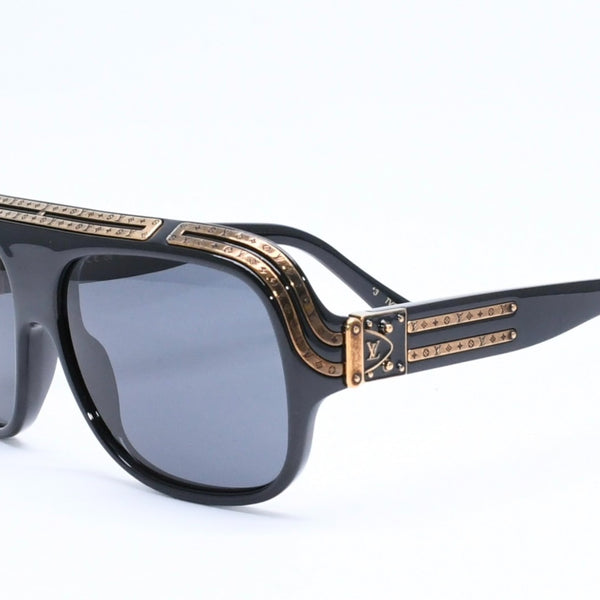 極美品 LOUIS VUITTON ルイヴィトン 1.0 ミリオネア サングラス アイウェア Z2516U サイズ63□16 140モノグラム ブラック 中古 4a006626