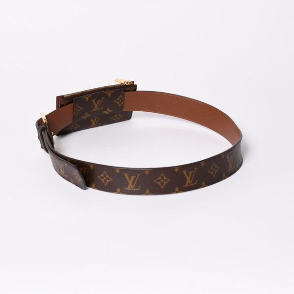 LOUIS VUITTON ルイヴィトン サンチュール ポシェット デュオ ウエストポーチ ベルト 幅4cm 95/38 モノグラム M9836 中古 4a006633
