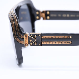 極美品 LOUIS VUITTON ルイヴィトン 1.0 ミリオネア サングラス アイウェア Z2516U サイズ63□16 140モノグラム ブラック 中古 4a006626