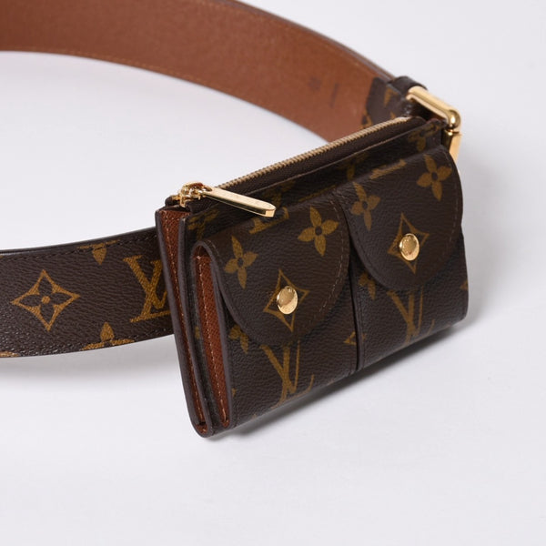 LOUIS VUITTON ルイヴィトン サンチュール ポシェット デュオ ウエストポーチ ベルト 幅4cm 95/38 モノグラム M9836 中古 4a006633